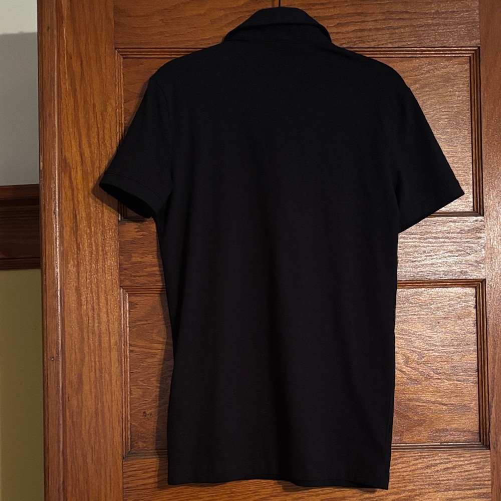 H&M Solid Black Polo Shirt Slim Fit - Picture 3 of 3